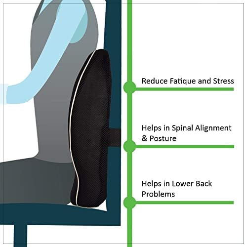 EFINITO Възглавница за подкрепа на лумбалния отдел на гърба в средата на облегалката - Поддръжка на стойка от пяна с памет ефект,