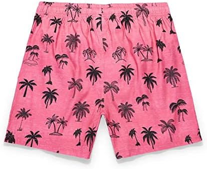 WENKOMG1 Мъжки къси Панталони, Тропически Плажни Шорти С Гавайским Принтом На съвсем малък, Еластична Талия, Квадратна Топене На