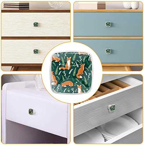Идеално за декорация на мебели за кухненски шкаф, тоалетна масичка, зелени листа кутия във формата на животни