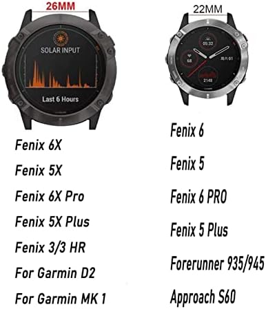 MOPZ 22-26 мм Силикон Каишка За часовник Лесно Quick Fit Лента За Garmin Fenix 7 7X/3HR/Fenix 5X/Fenix 5X Plus/S60/D2/MK1/Fenix