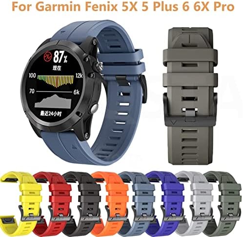 Силиконов Ремък за часа VEVEL 26-22 мм за Garmin Fenix 6X 6Pro Watch Quick Release Easy fit Каишка на Китката, За да Fenix 5X 5Plus