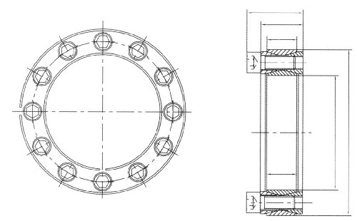 LA1X-1-3/8 Аметрического инча Тип възел бесключевого замъка в събирането 1X Инча, диаметър на отвора 1,375 инча, външен диаметър