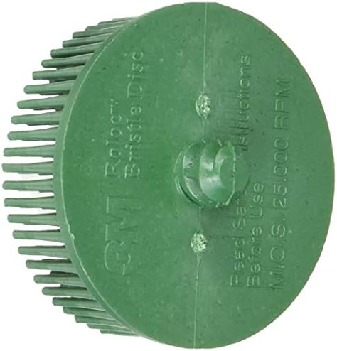 3M 07524 Roloc 2 x 5/8 Тънки диск с груба четина (опаковка от 10 броя), зелен