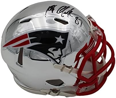 Роб Гронковски е Подписал мини-Каска New England Patriots Speed Chrome NFL Mini - Мини-Каски NFL с автограф