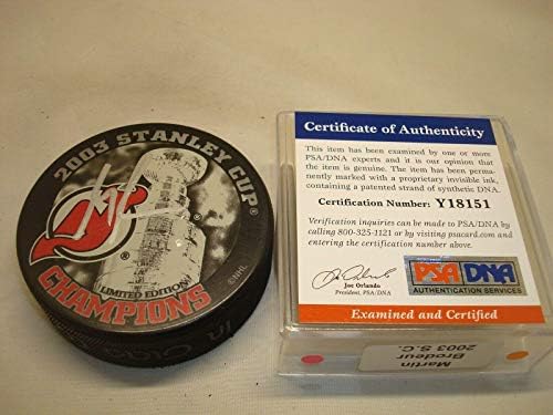 Мартин Broder подписа автограф за Миене шампиони по хокей на Купа Стенли 2003. PSA / DNA COA 1A - за Миене на НХЛ с автограф