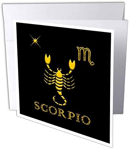 3розный Символ на Зодия Скорпион. Изображението на Скорпион, Звезди и Знак е Поздравителна картичка, 6 от 6 инча (gc_324628_5)
