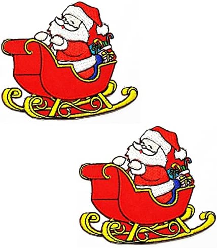 Kleenplus 2 бр.. Дядо Коледа весела Коледа Комикси Комикс Сладък Ютия на Нашивках Дейности Бродирани Логото Облича Дънки, Якета,