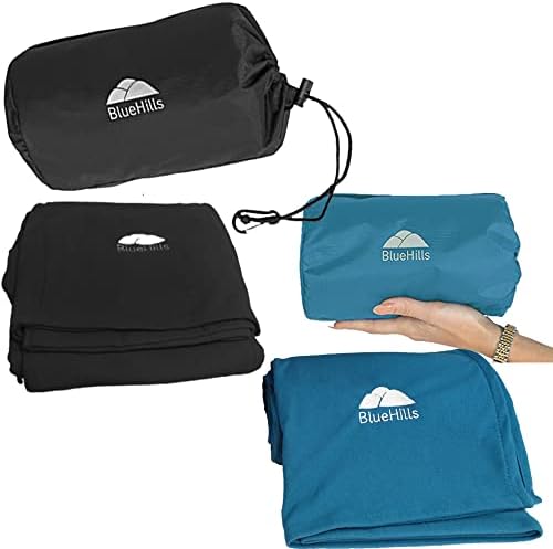 BlueHills Висококачествено Меко Ультракомпактное Пътното одеяло Value Pack, комплект от 2 стоки от първа необходимост за пътуване