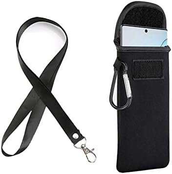 Неопреновый Калъф-стойка за мобилен телефон с шейным каишка за носене-дантела за Samsung Galaxy S22 Ultra, S21 Plus, S20 FE, A73
