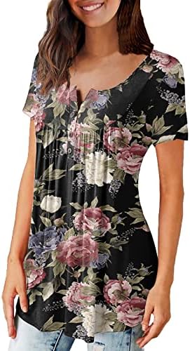 Tthxqing, Дамски Ризи с къс ръкав, Работни Блузи за жени, Мода 2023, по-Големи Размери, Дамски Ежедневни Блуза с Рюшами