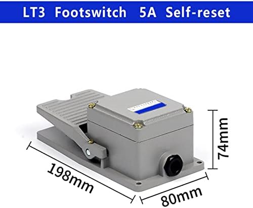1 Бр. Foot switch LT3 LT4 с алуминиев корпус, незабавен Ключа за управление, Електрически Педал за хранене, Самосброс (Цвят: LT3)