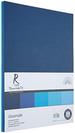 Висококачествена Цветна Картонена хартия 8,5 x 11, различни студени цветове | 65 паунда Гладка текстура | Однотонная Картонена хартия