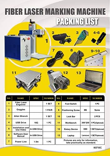 JPT 50 W, 175 × 175 мм Оптични Лазерни standalone, маркировъчна Машина Оптични Лазерен Гравьор Оптични Лазерен Маркер