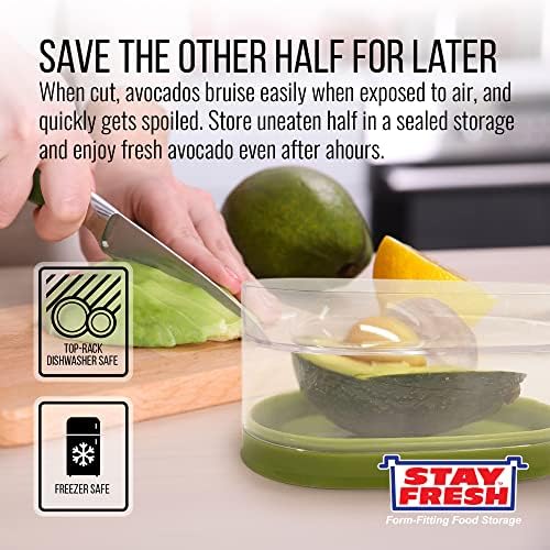 Титуляр авокадо Кухня Discovery - Запечатани кутия за съхранение на авокадо без елементарно - Спестява вашите авокадо свежи до 3