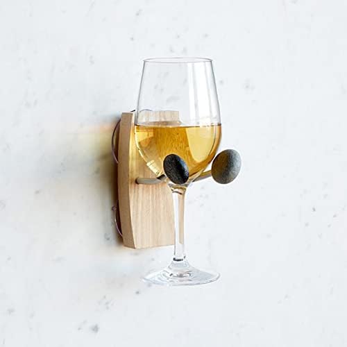 Титуляр Чаши за вино с морски камъни за баня - Преносим Държач за напитки за душ Стенен поставка за Чаши с вендузата - Идеална Вино