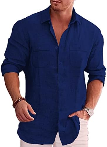 Мъжки Ежедневни Риза COOFANDY копчета, Бельо Риза Chambre с дълъг ръкав