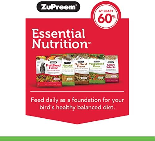 ZuPreem Естествена Храна за птици в пелети за папагали и зайци, 3 кг (опаковка от 1 броя) - Ежедневно хранене, Направено в САЩ за