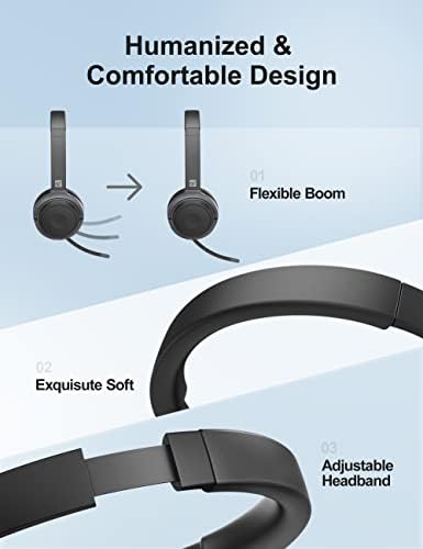 Безжична Слушалка TZS за лаптоп, Bluetooth-слушалки с подвижен микрофон, Слушалки в ушите с шумопотискане с функция за изключване