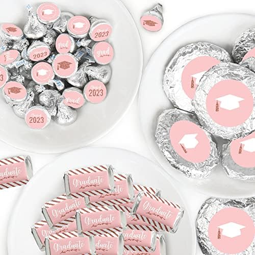 Голяма точка Щастие от Розово злато Grad - Мини Опаковки за шоколадови блокчета, кръгли етикети за шоколади и етикети във формата