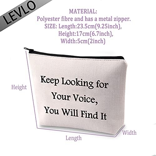 LEVLO Забавни реч подаръци Продължавайте да търсите своя глас, Ще го намерите, козметични чанти Подарък Благодарност логопедична