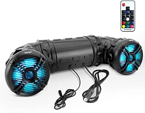 Динамиката на базата Pyle Marine ATV - Безжична Bluetooth 4.0, 800 W, led лампи с променящите се цвят, водоустойчив IP44, 6,5 Двойна