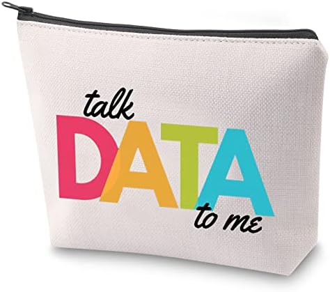 ZJXHPO Косметичка Поведенчески анализ Talk Data to Me, Тъчпад чанта с цип за грим, Пътен Калъф за анализ на данни, Подарък инженер