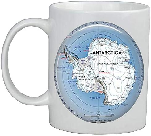 Модни Кафеена чаша, Чаша с карта на Антарктида, Бижута с карта на Антарктида, Карта на Южния полюс, Кафеена чаша с карта на Антарктида,