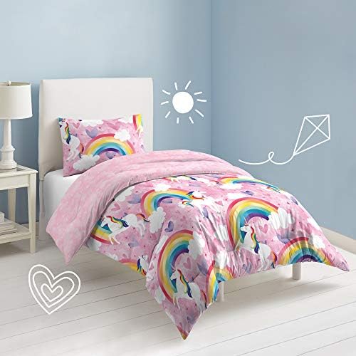 комплект Утешительного одеяла Dream FACTORY с Единорогом и Дъга, За деца, Розов