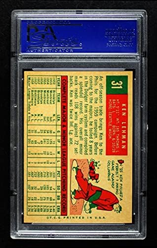 1959 Topps 31 Кен Lemans Филаделфия Филис (Бейзболна картичка) PSA PSA 8.00 Филис