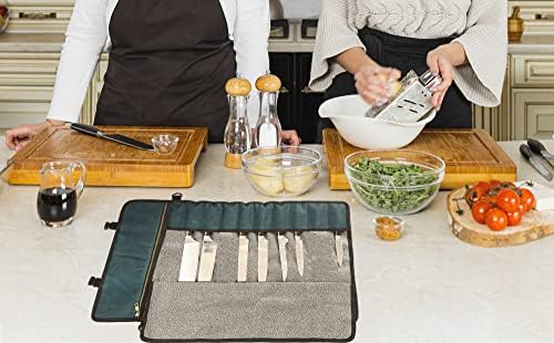 Професионална чанта за нож на главния готвач Denifiter с противорежущей кърпа Вътре, трайни Вощеным мембрана с тегло 16 грама, 11