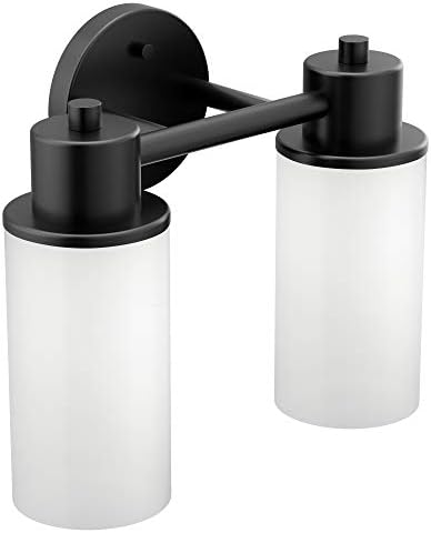 Moen DN0764BL Iso 4-Лампа за баня с двойна стена, Матирано Черно Стъкло