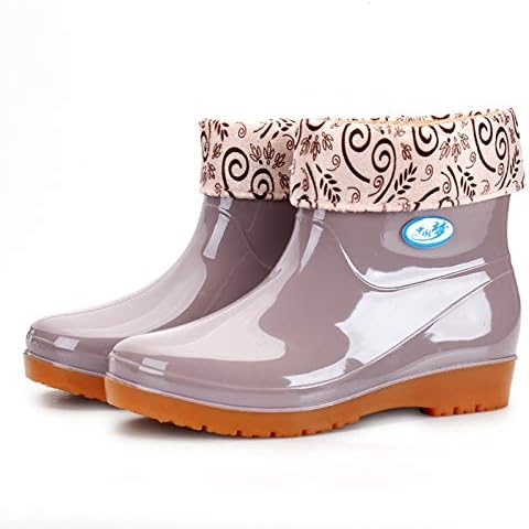 Непромокаеми дамски ботуши до средата на прасците, женски непромокаеми обувки с неплъзгащи подметки, водоустойчив и модерен модел